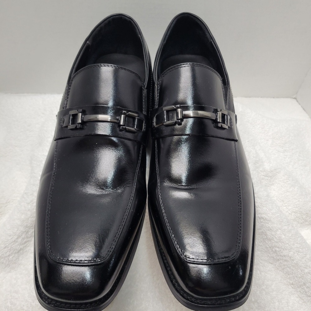Stacey Adams Horsebit Blake Mens Black Dress Shoe Size 12 Loafers Slip On EUC